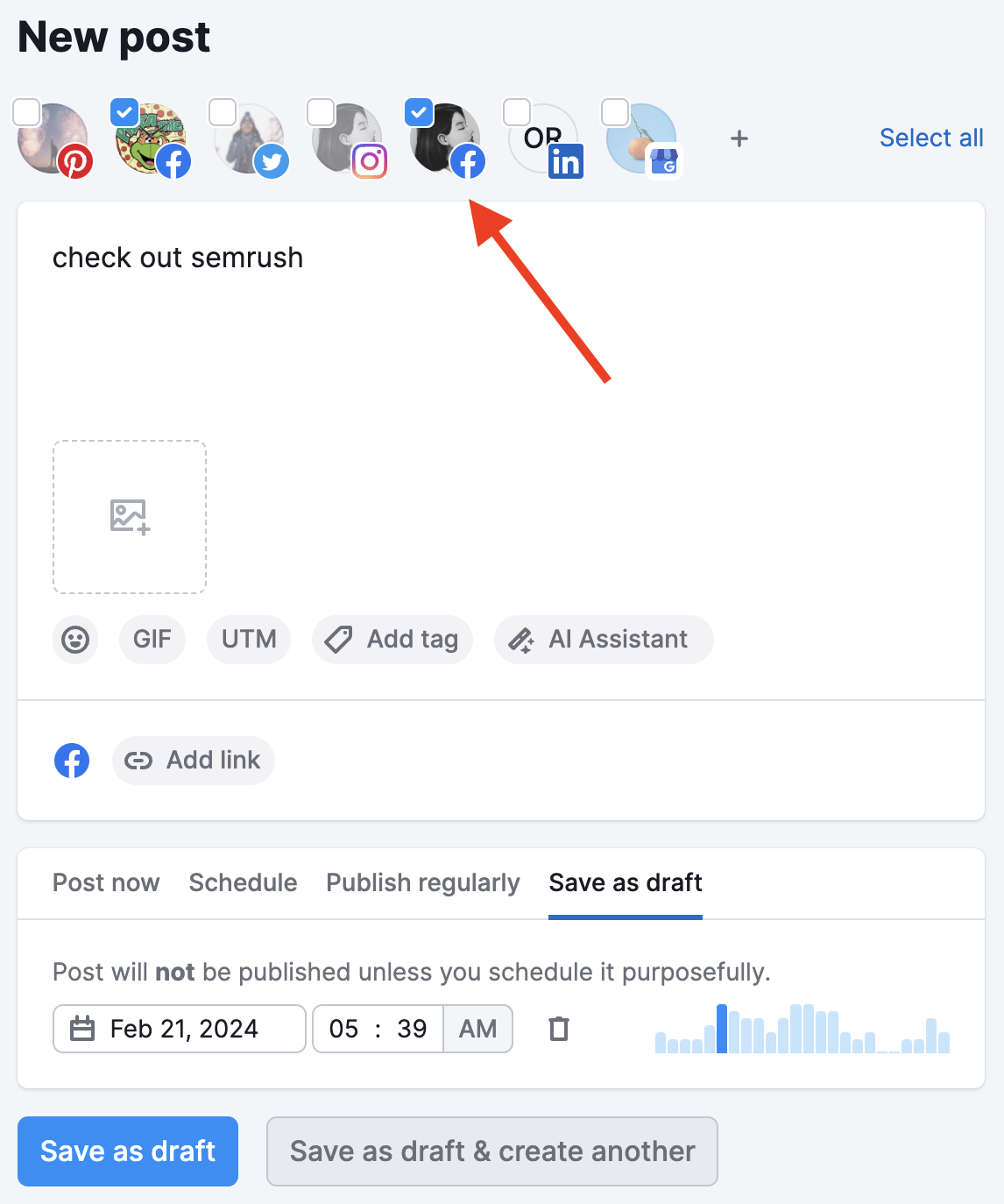 Social Media Poster publish to multiple accounts